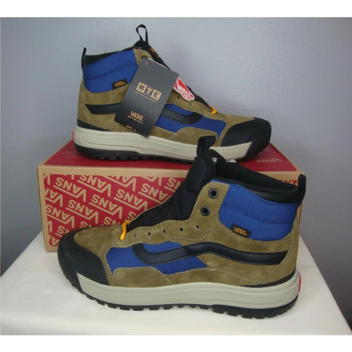 Ultrarange Exo Mte Shoes Boots Men`s 9 Brown Suede Blue Canvas Lined by Vans