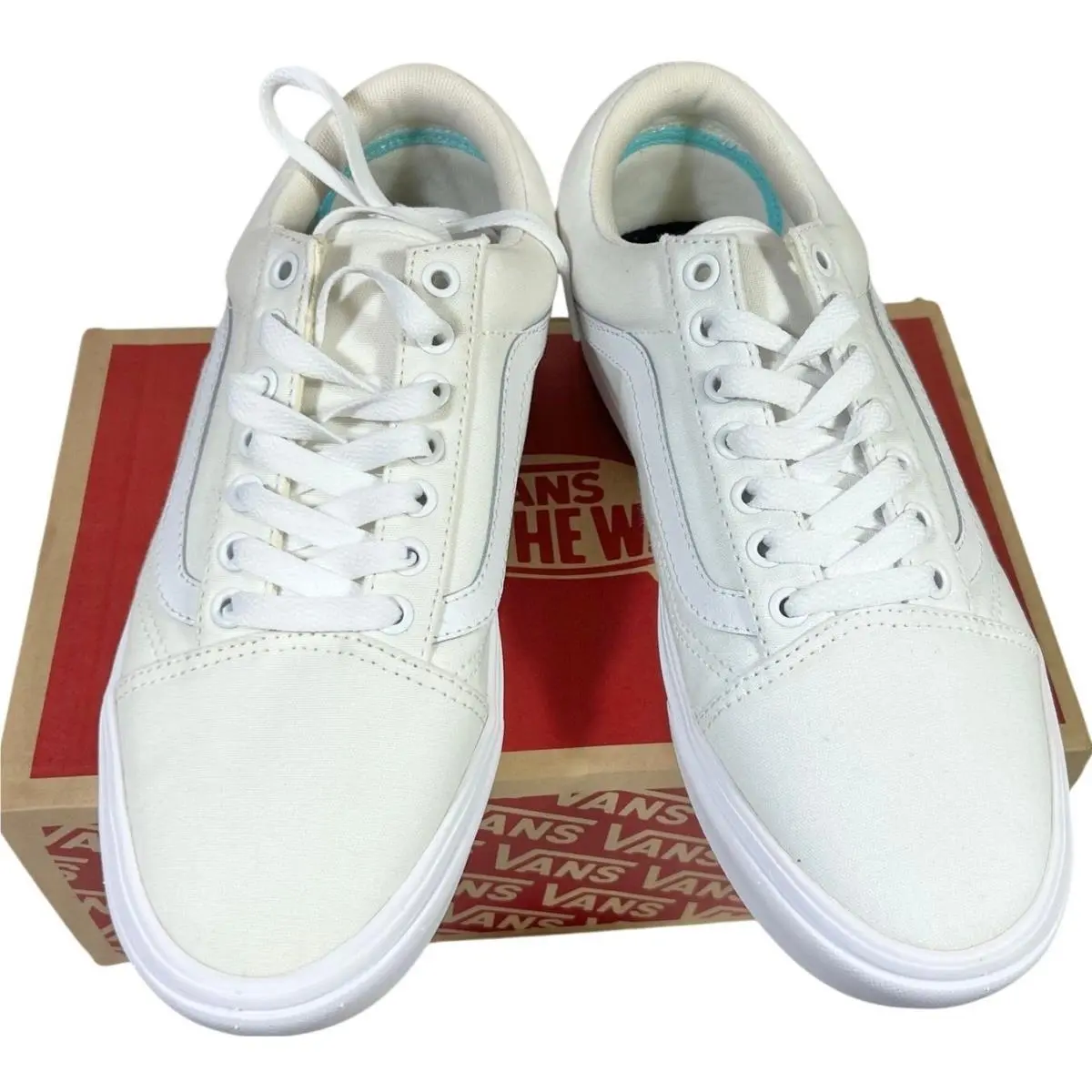 Comfycush Old Skool Classic White Canvas Sneakers Shoes Men 5 Women 6.5 by Vans