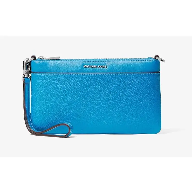 Jet Set Medium Pebbled Leather Convertible Wristlet Milo Blue by Michael Kors