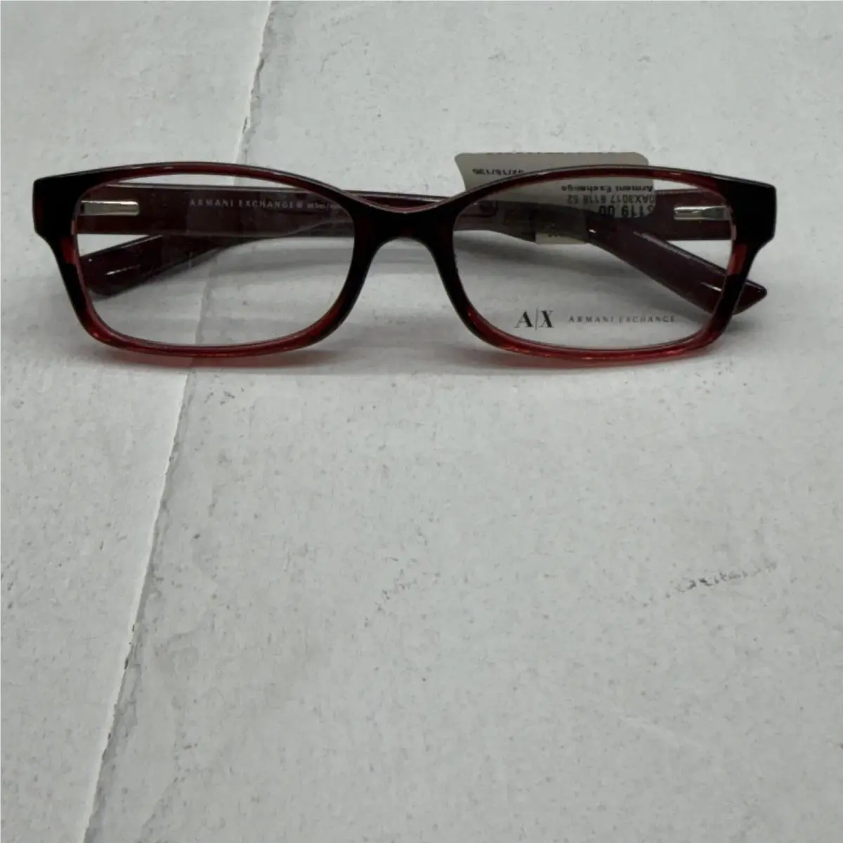 Armani Exchange Eyeglasses Rectangular Red Plastic Full Rim Womens 52-16-135
