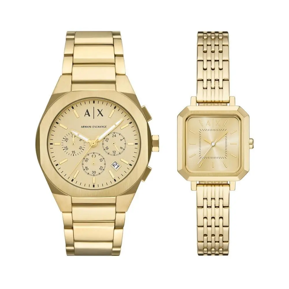 Armani Exchange A X Men`s Women`s Sync Gold Men`s/women`s Gift Set