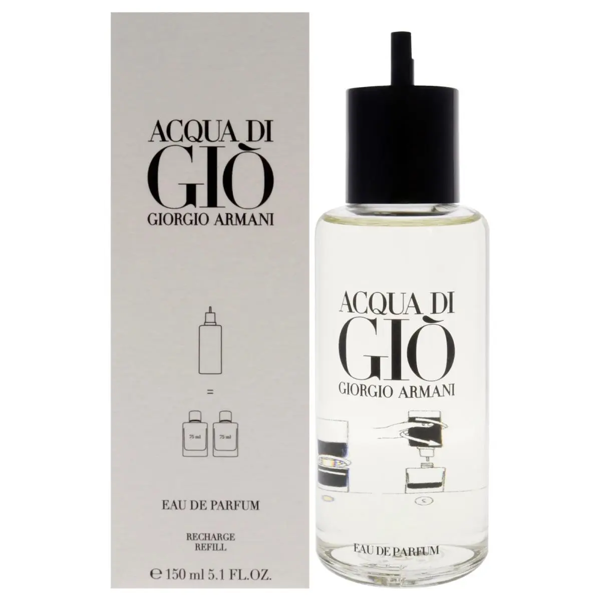 Acqua Di Gio by Giorgio Armani For Men - 5.1 oz Edp Spray Refill
