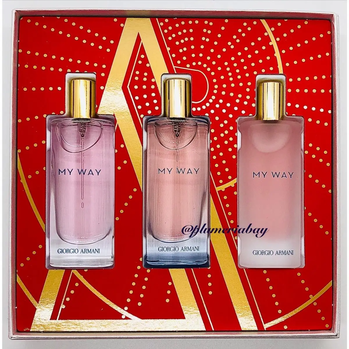 My Way Travel Spray Set 3x 05.oz 15mL Edp Floral Intense by Giorgio Armani