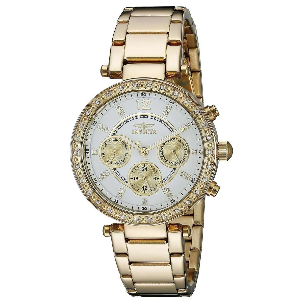 Women`s Watch Angel Quartz Yellow Gold Stainless Steel Bracelet 21387 by Invicta