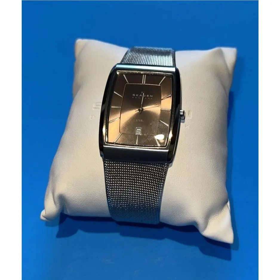 Mens Watch 31mm Brown Dial Stainless Mesh Date 690LSSM by Skagen