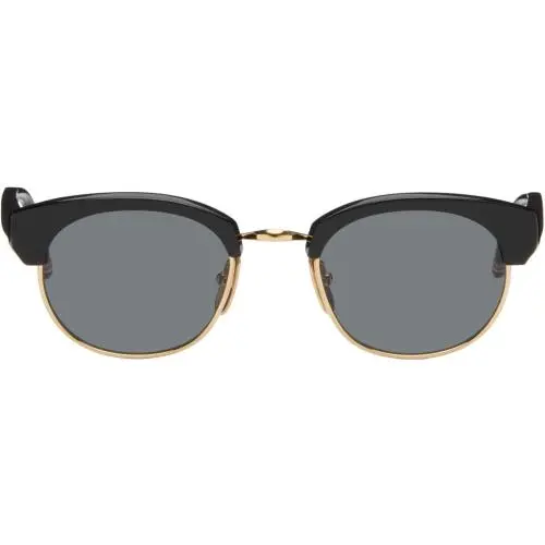 UES702A-G0003 Black Acetate 12K Gold Plated Titanium Sunglasses by Thom Browne