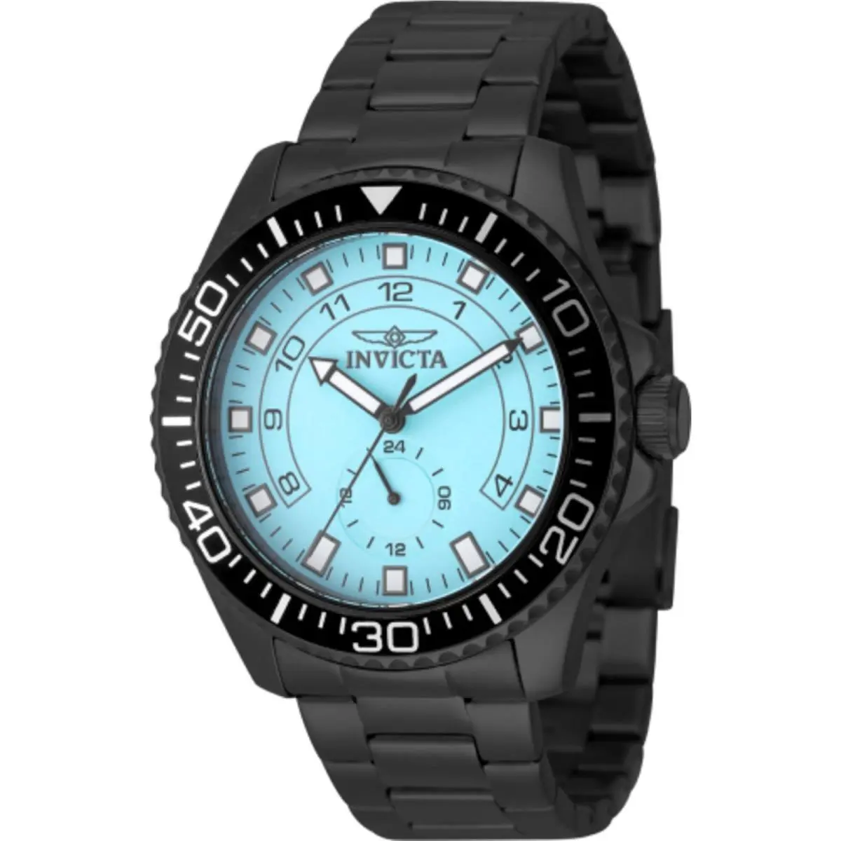 Invicta 50566 Pro Diver Men`s 44mm Black Steel Tiffany Blue Dial Watch