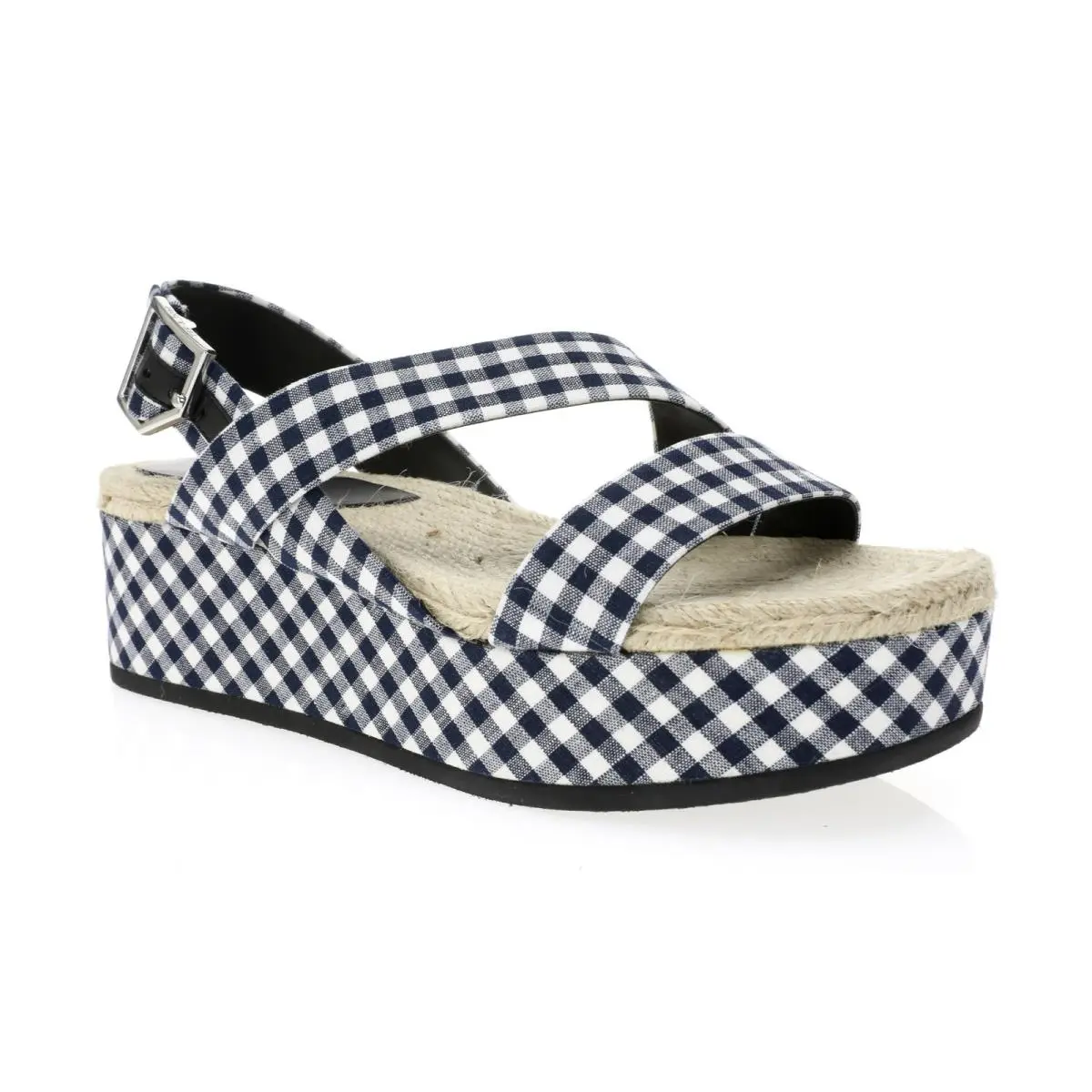Rag Bone 263532 Womens Megan Navy Gingham Espadrilles Sandal Size 8.5 M by Rag & Bone