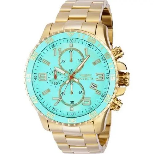 Invicta Men`s 48mm Specialty 48mm Mach Gala Gold/blue Tone Chronograph SS Watch