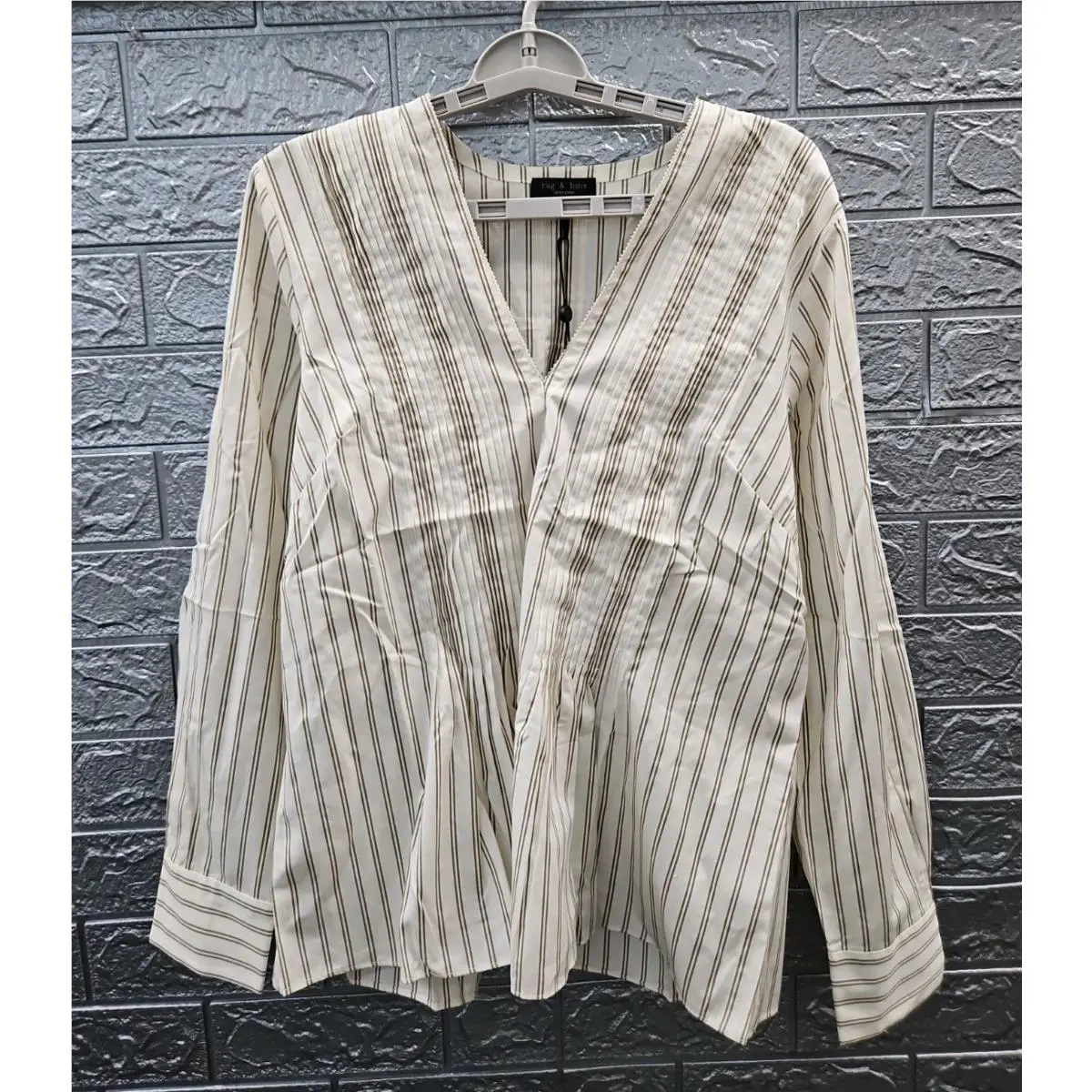 Rag Bone Dry Clay Stripe Asher Stripe Top Size M