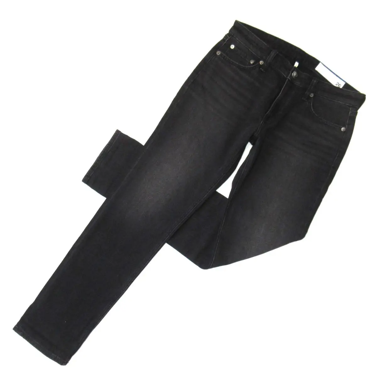 Rag Bone Dre in Cornelia Black Low Rise Slim Boyfriend Stretch Jeans 26