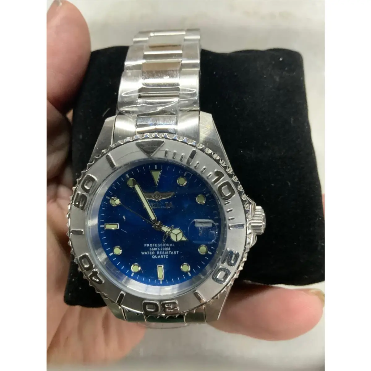 Pro Diver 29938 Men Silver Tone Blue Dial Quartz Watch by Invicta