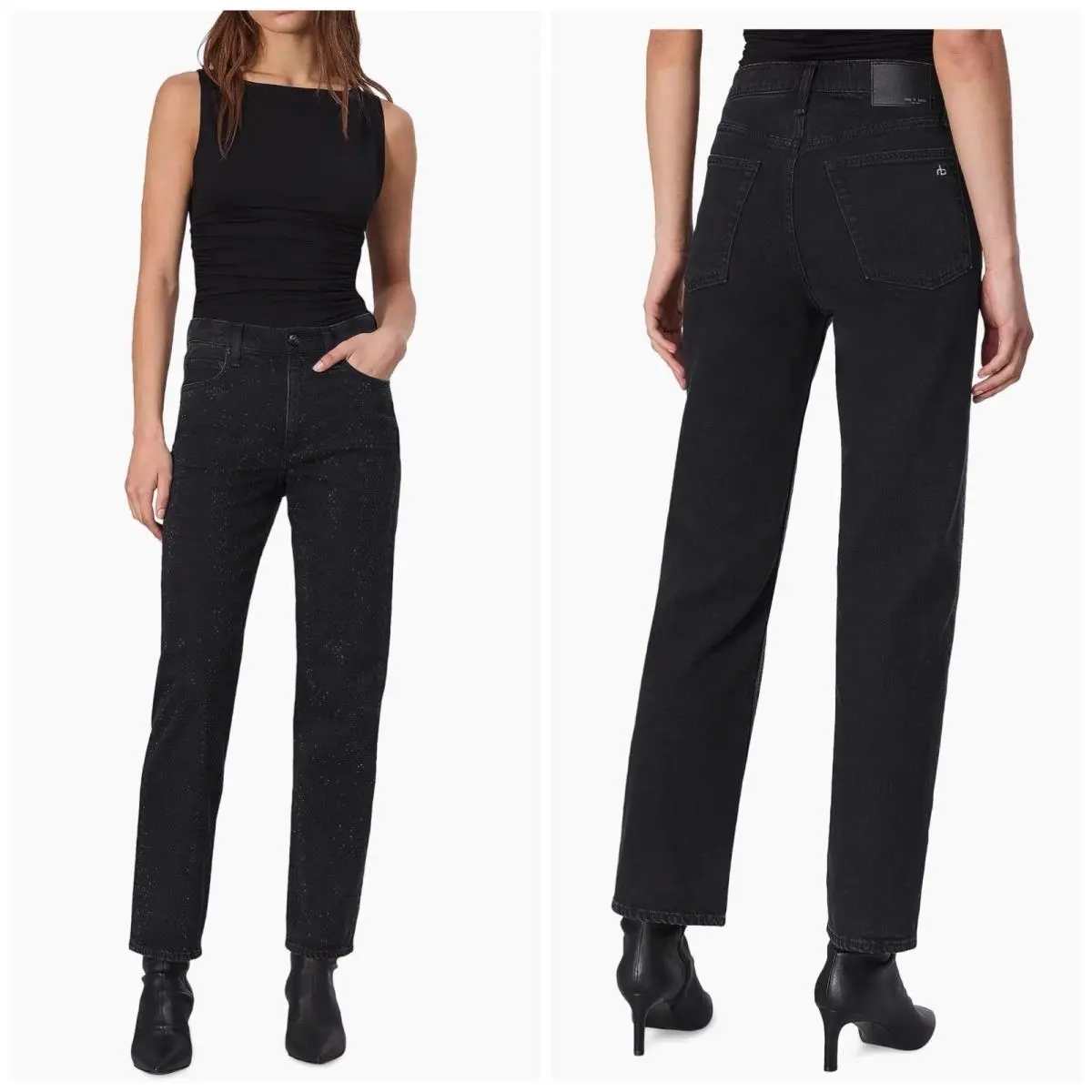 Rag Bone Size 23 Harlow Mid Rise Ankle Straight In Sirin Jewels Jeans