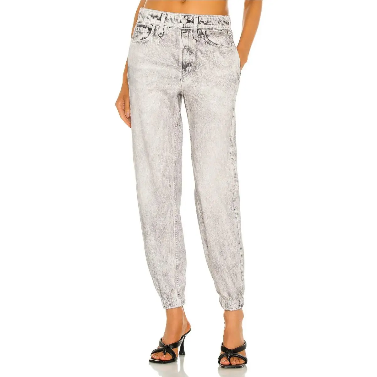 Rag Bone Miramar Jogger Sweatpants in Acid Photo Printed Jean Pants L