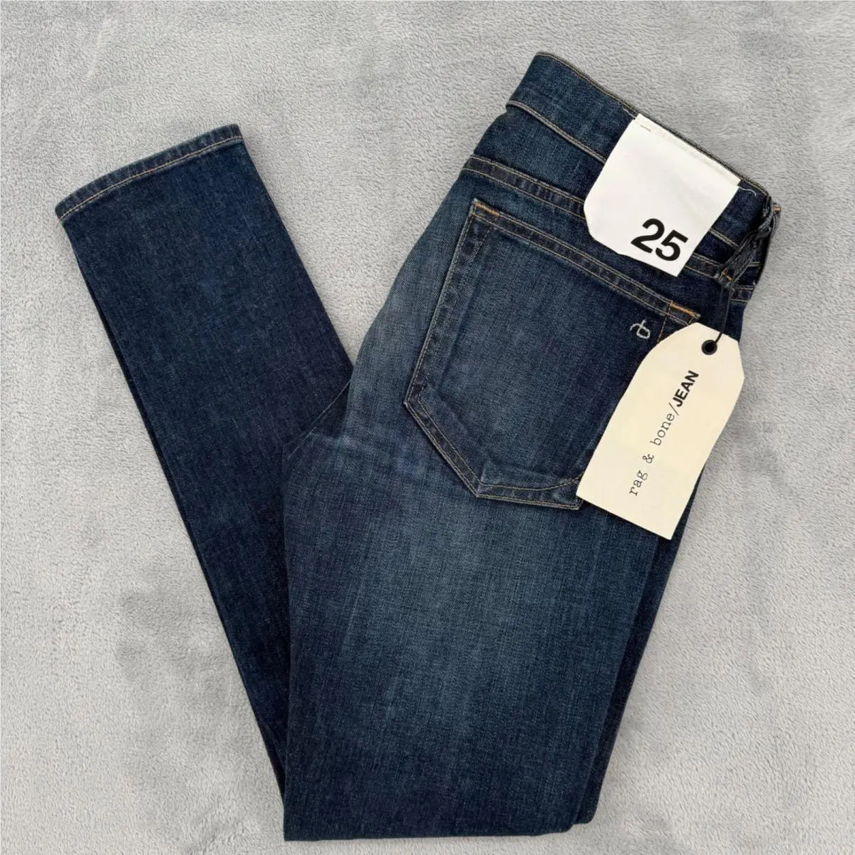 Rag Bone Jean Womens Snoqualmie Dark Wash Skinny Jeans Size 25