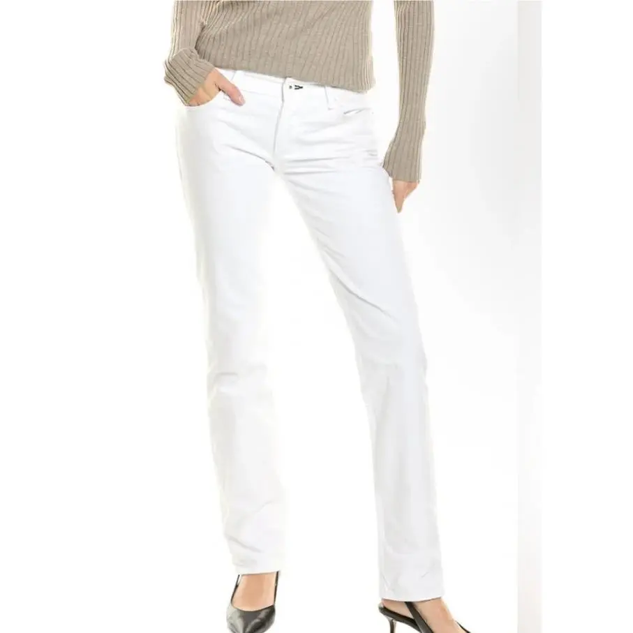 Rag Bone Women`s Piper Straight Leg White Denim Jeans - Size 31 - Retail