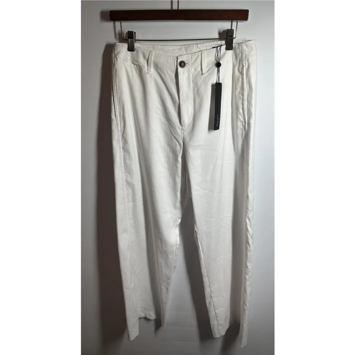 Rag Bone Linen Blend Wide Leg Trouser White Size 6 348