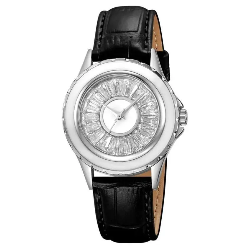 Celestial Women`s Watch - 37.3mm Black Silver 70373 Leather Bracelet by Invicta