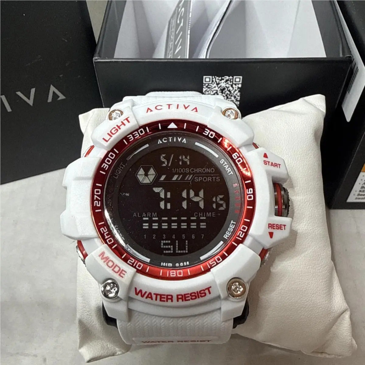Activa X  56mm Digital Watch Light White Red ACW8020-012 by Invicta