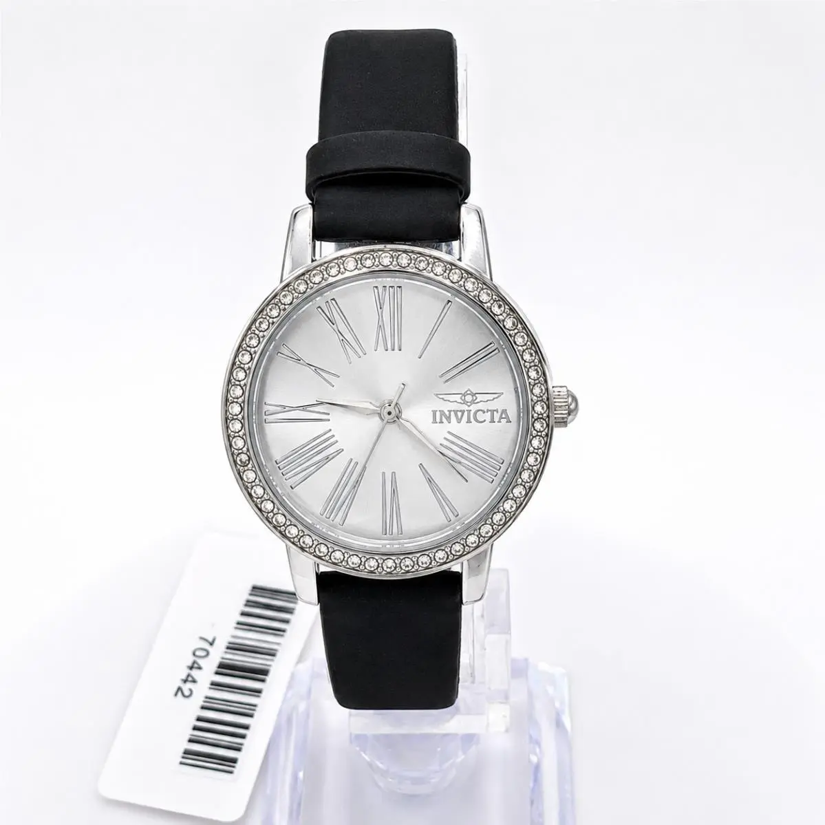 Celestial Ethera 70442 Women`s Watch Silver Black Leather 31mm by Invicta