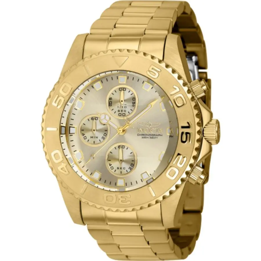 Pro Diver Chronograph Quartz Gold Dial Men`s Watch 43410 by Invicta