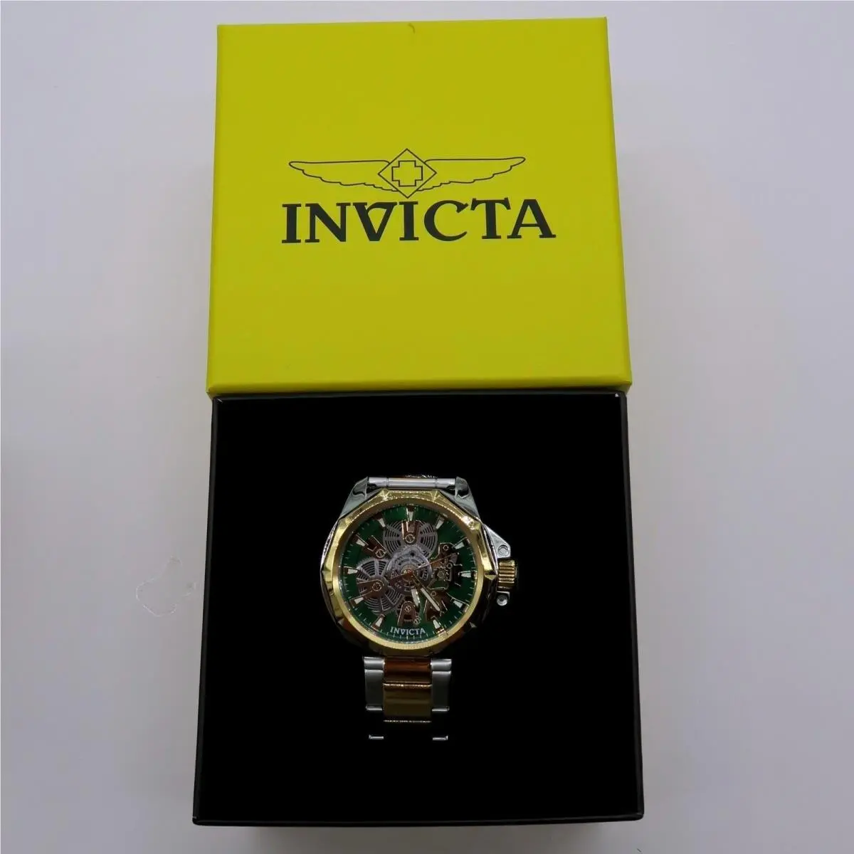 Invicta Vellic Objet D Art Men`s Watch w/ Skeleton Dial - 44mm. Gold. Steel