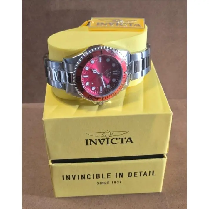 Invicta Pro Diver Kromatyk 50934 Men 43mm Red Dial Stainless Steel Watch Box