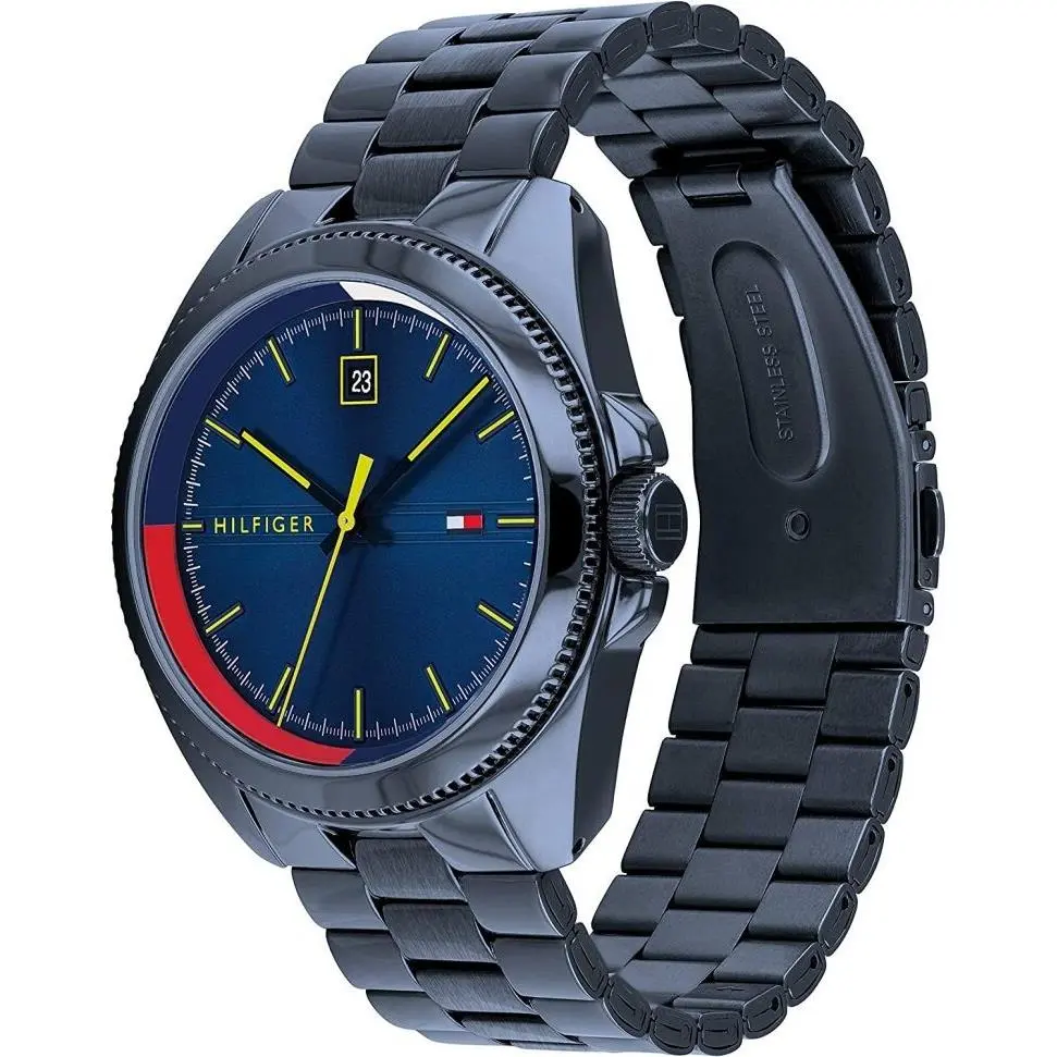 Tommy Hilfiger Men`s Riley Blue Stainless Steel Blue Dial Watch - 1791689