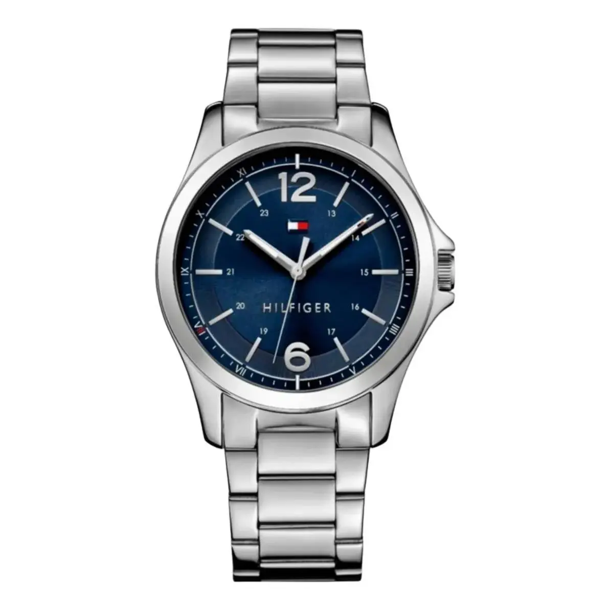 Men`s Silver Stainless Steel Blue Dial 1791378 Watch by Tommy Hilfiger