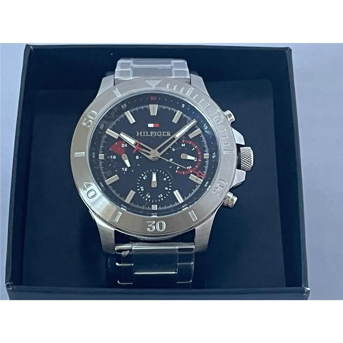 Bryan Men’s Watch Blue Dial Box Quartz 1792113 by Tommy Hilfiger
