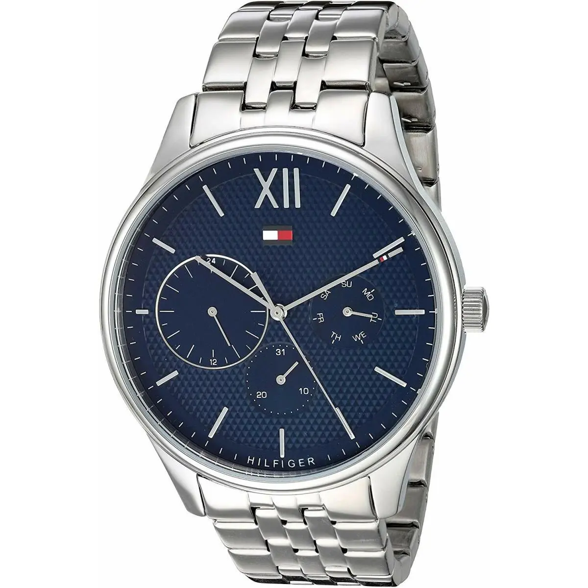 Men`s Blue Dial Silver Bracelet Watch 1791416 by Tommy Hilfiger
