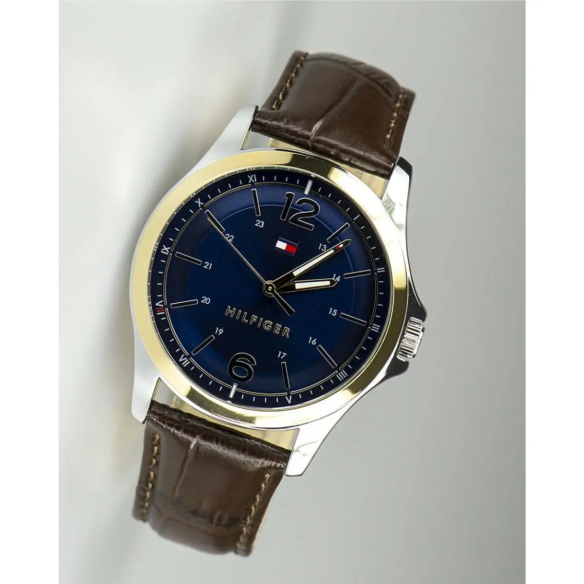 01791523 Stainless Steel and Brown Leather Mens Watch by Tommy Hilfiger