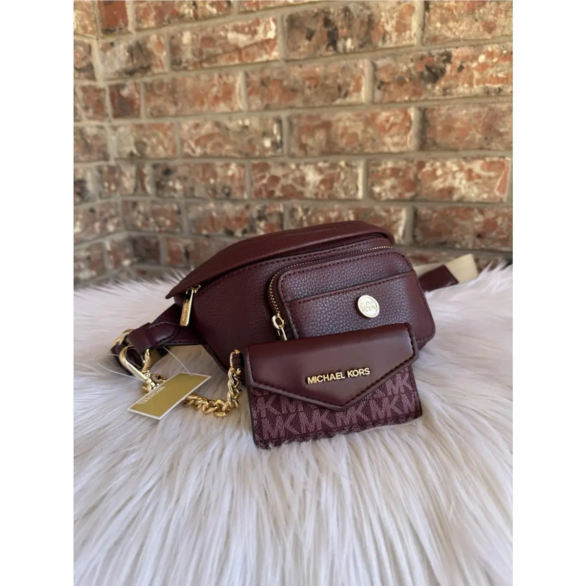 Maisie 2 In 1 Small Leather Waist Fanny Pack Oxblood 498.00 R by Michael Kors