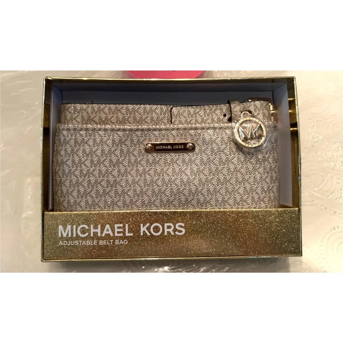 Pale Gold Adjustable Size L/xl Boxed Belt Bag Fanny Pack Travel by Michael Kors