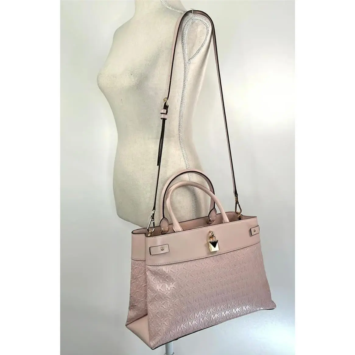 Gramercy Large Satchel Convertible Handbag-powder Blush by Michael Kors