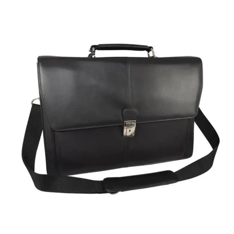 Kenneth Cole York Port-time Job Black Leather Briefcase W/tags