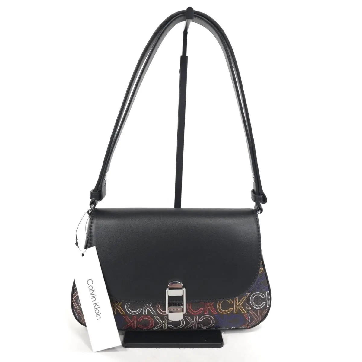 Women`s Shoulder Bag Brown Black CK Logo Multicolor H6DZJVI4 by Calvin Klein