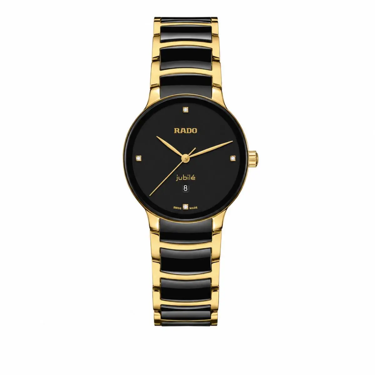 Centrix Diamonds Black Dial Two-toned Bracelet R30025712 by Rado
