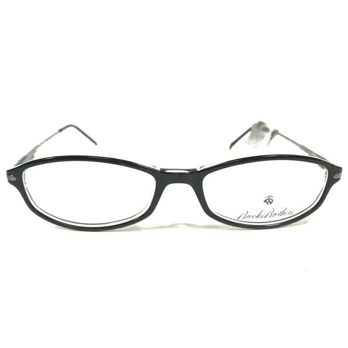 Brothers Eyeglasses Frames BB657 5040 Black Clear Silver Oval 49-15-135 by Brooks