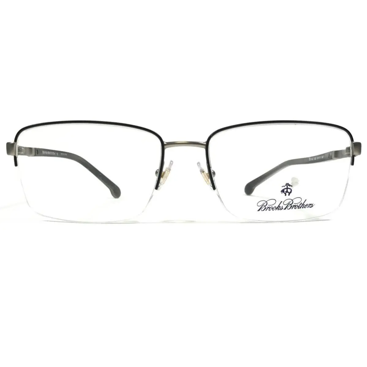 Brothers Eyeglasses Frames BB1044 1002 Gray Square Half Rim 56-17-145 by Brooks
