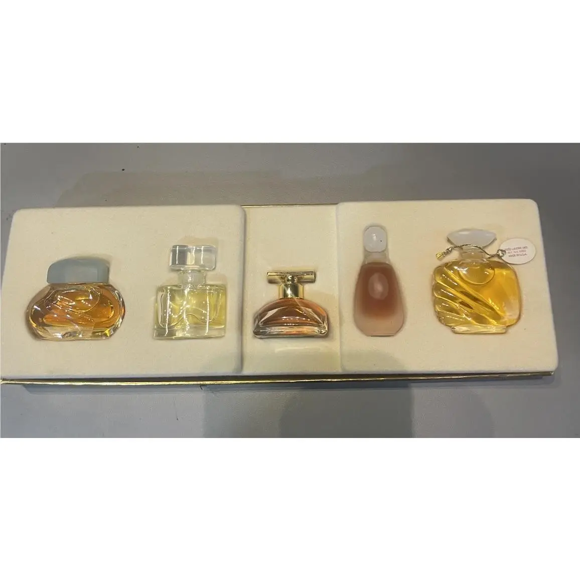 Estee Lauder Small Wonders 5 Perfume Set In Gold Presentation Box