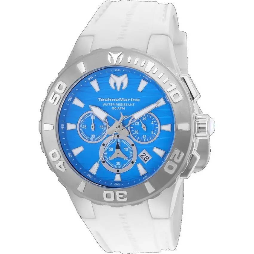 Technomarine Cruise Medusa Mens 44mm Blue Dial White Chronograph Watch TM-115075
