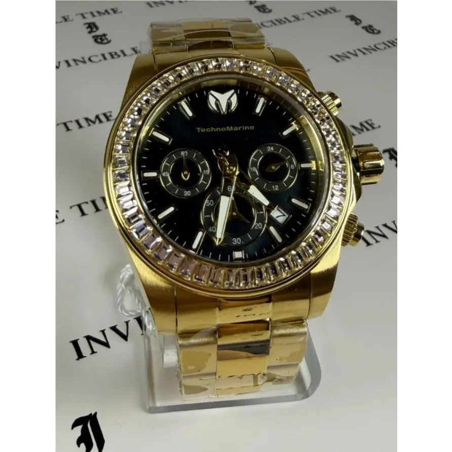 Technomarine Manta Ray Men`s Watch w/ Mother of Pearl Dial 42mm Gold TM-222037