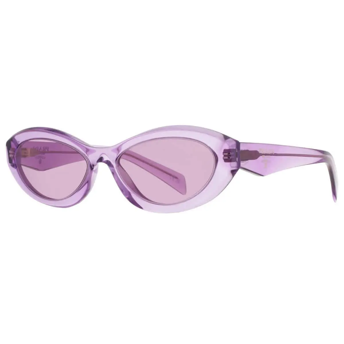 Dark Violet with Silver Internal Mirror Oval Ladies Sunglasses PR 26ZS by Prada