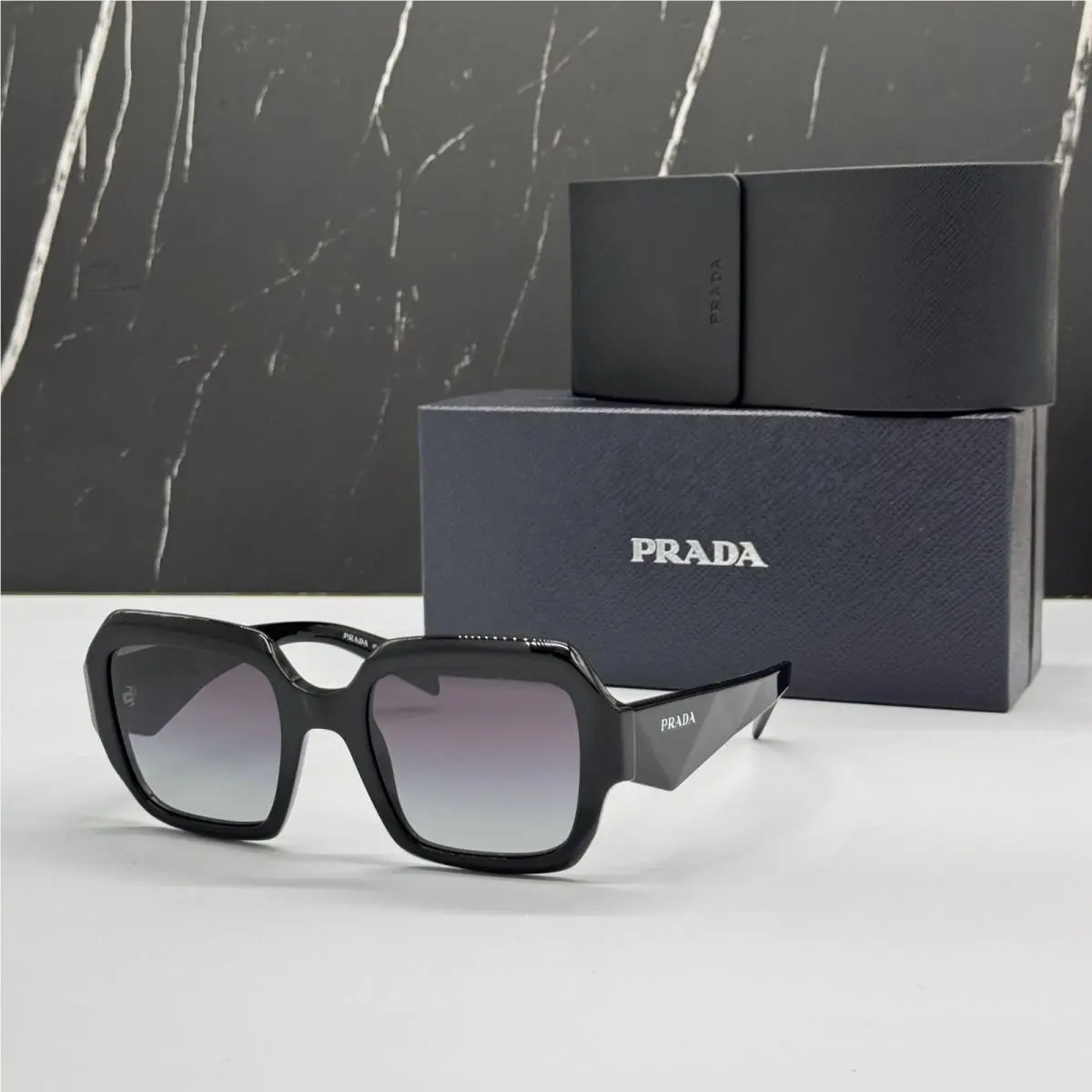 PR28ZS 16K90A Sunglasses PR 28ZS 16K90A Oversized Black Women Spr 28Z by Prada