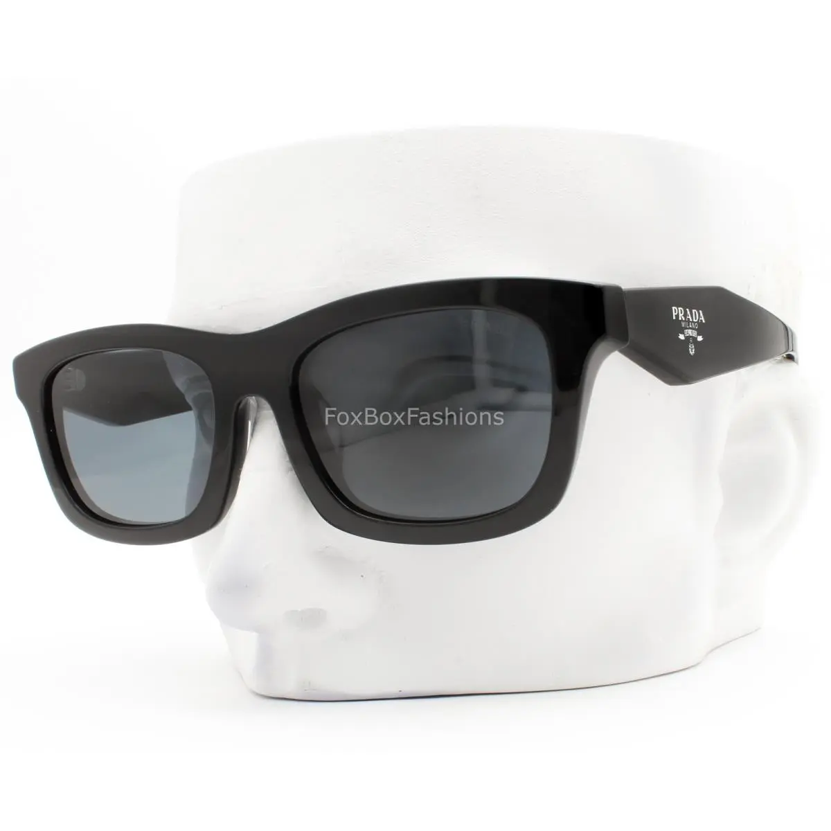 Sunglasses Polished Black Grey Tinted Lens Spr C06-F 16K-70B with Case by Prada