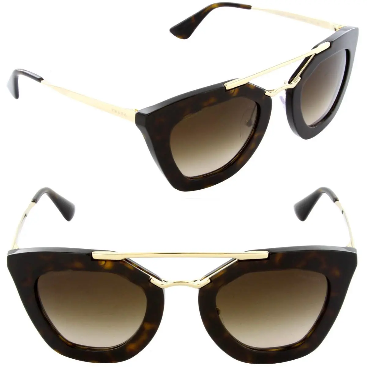 Sunglasses Cinema Spr 09Q 2AU-6S1 Havana-gold / Brown Gradient Lens by Prada