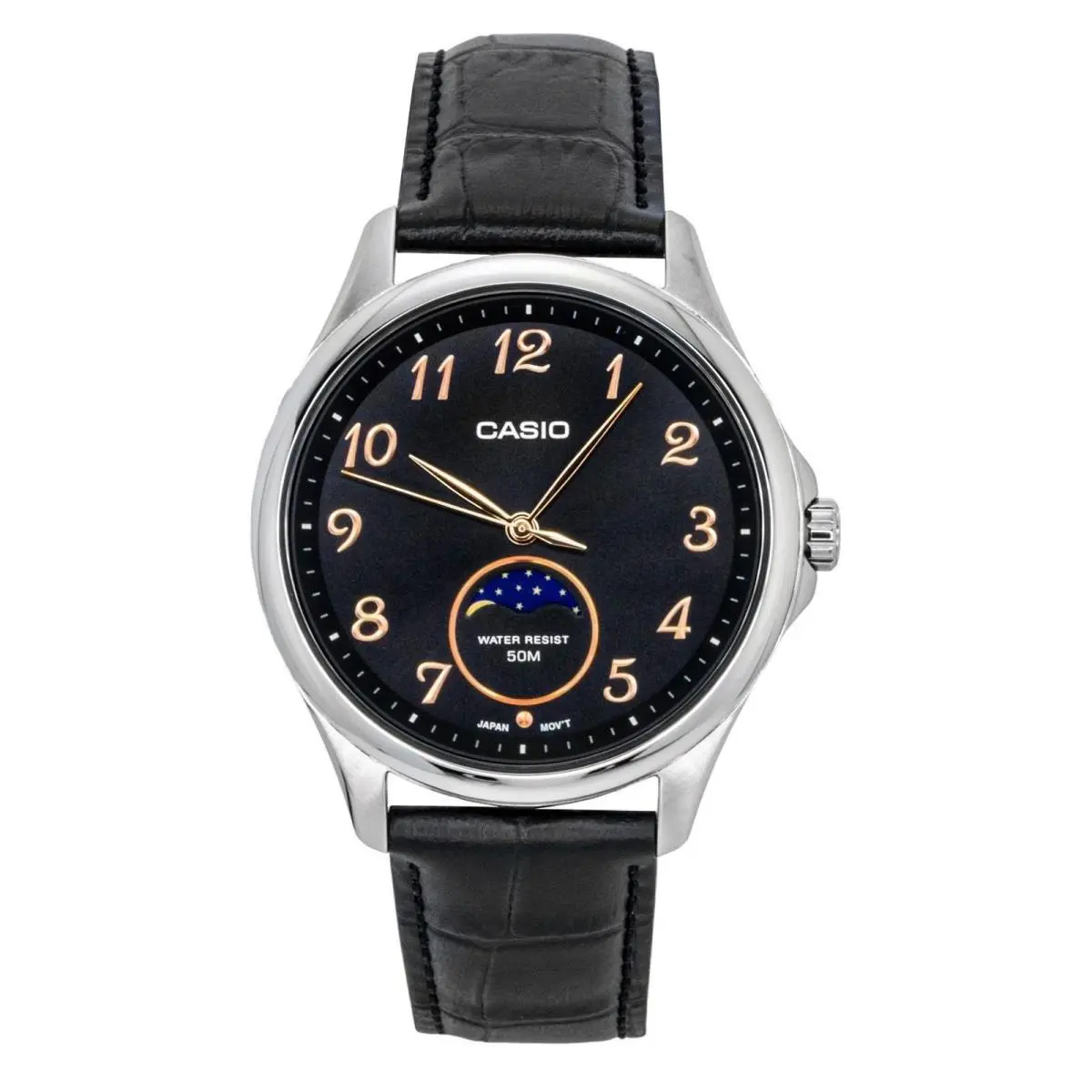 Casio Standard Leather Strap Black Dial Quartz Casual Men`s Watch MTP-M110L-1AV