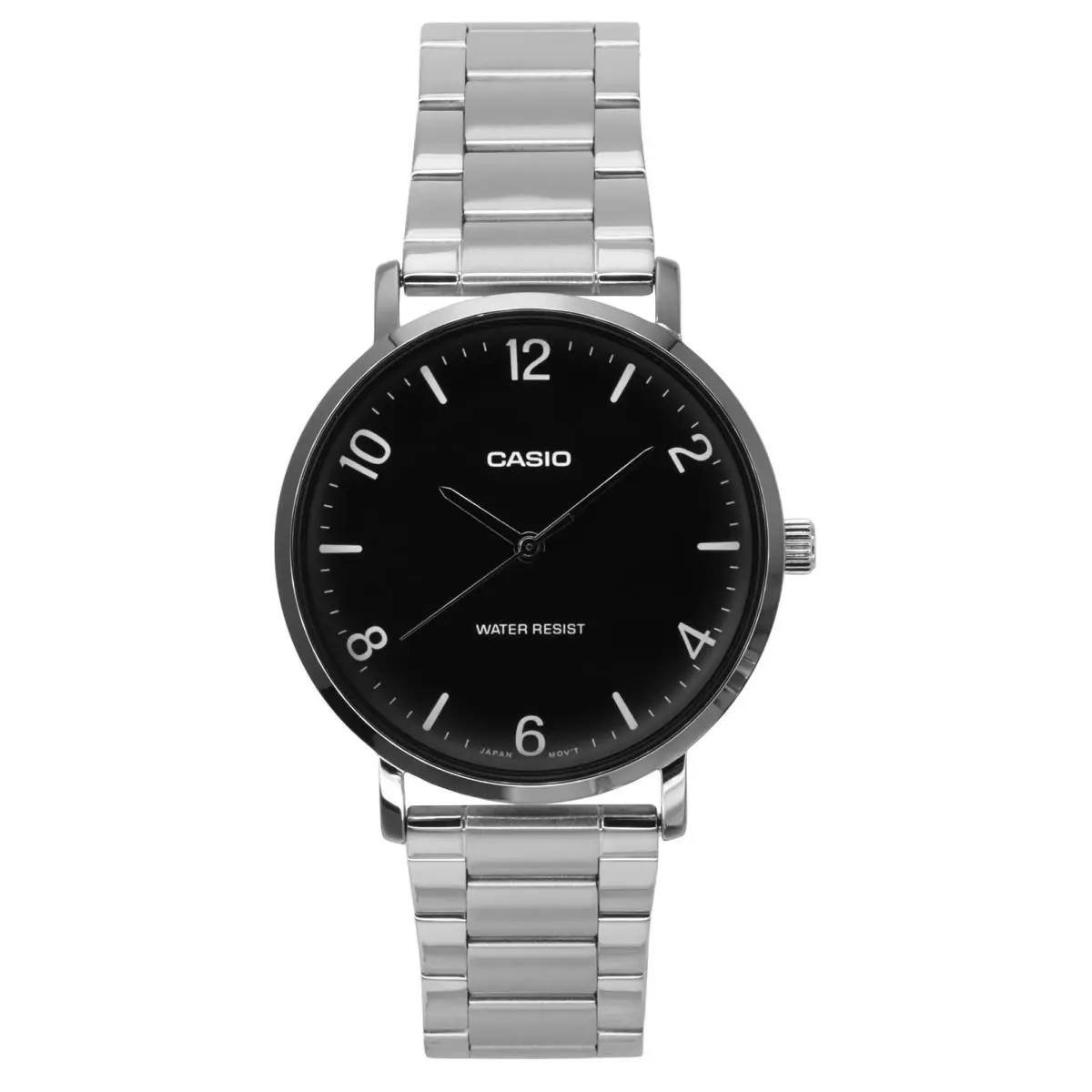 Casio Standard Analog Stainless Steel Black Dial Quartz MTP-VT03D-1B Men`s Watch