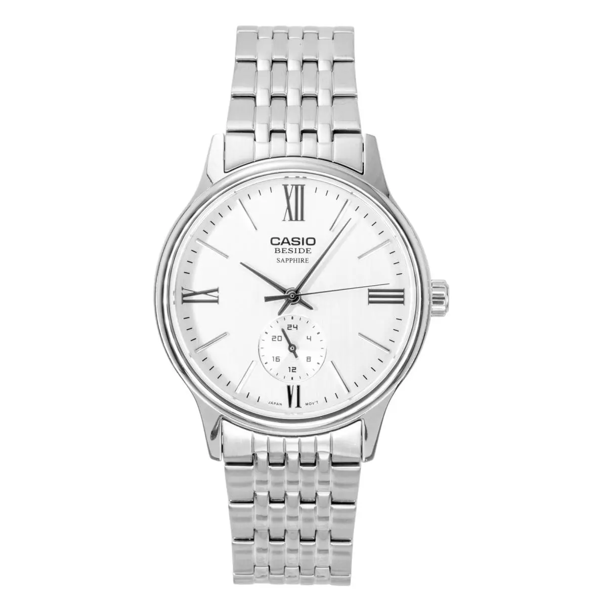 Casio Beside Analog Stainless Steel White Dial Quartz BMS-100D-7AV Men`s Watch